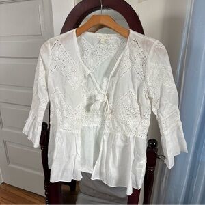 White boho cardigan sweater